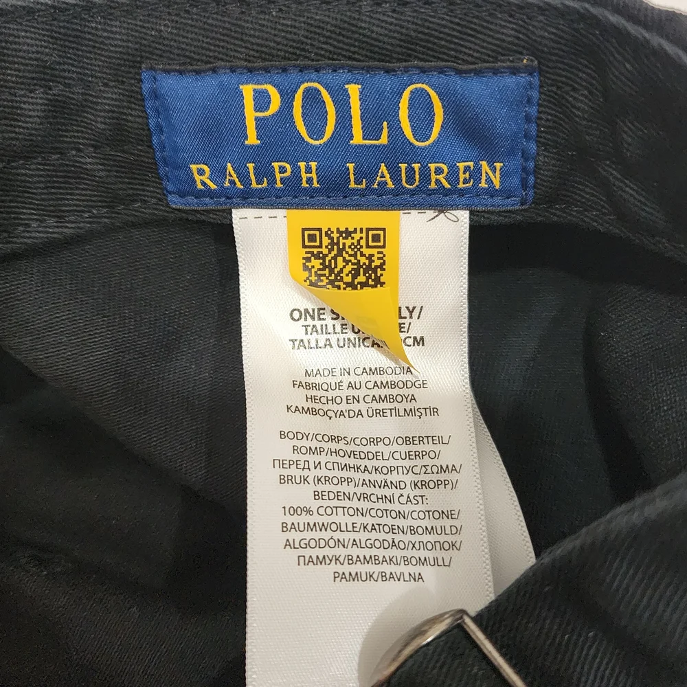 Ralph Lauren Polo Black Hat Baseball Cap Strapback  Red Pony One Size - Picture 8 of 8